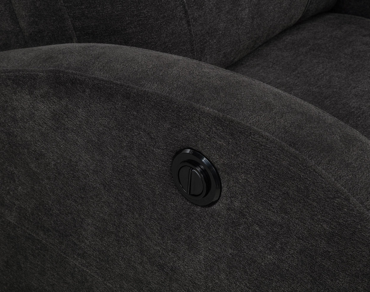 Grant Charcoal Gray Fabric Upholstered Power Recliner Chair from Coaster - Luna Furniture