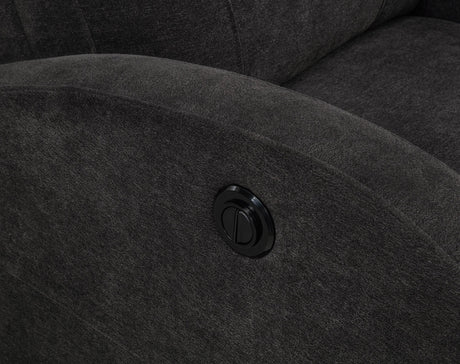 Grant Charcoal Gray Fabric Upholstered Power Recliner Chair from Coaster - Luna Furniture