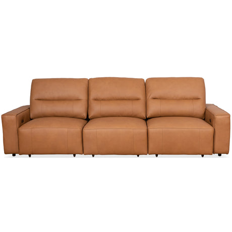 Grant Triple PWR Convertible Sofa - Cognac Leather from Ashcroft Furniture - Luna Furniture