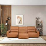 Grant Triple PWR Convertible Sofa - Cognac Leather from Ashcroft Furniture - Luna Furniture