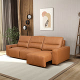 Grant Triple PWR Convertible Sofa - Cognac Leather from Ashcroft Furniture - Luna Furniture