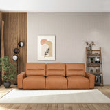 Grant Triple PWR Convertible Sofa - Cognac Leather from Ashcroft Furniture - Luna Furniture