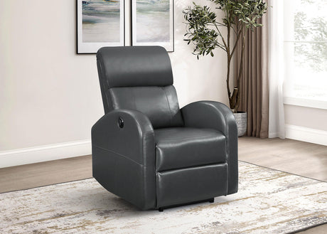 Grant Gray Upholstered Power Recliner Chair from Coaster - Luna Furniture