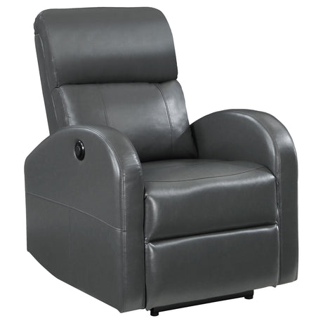 Grant Gray Upholstered Power Recliner Chair from Coaster - Luna Furniture