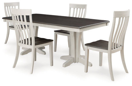 Darborn Gray/Brown Dining Table and 4 Chairs from Ashley - Luna Furniture