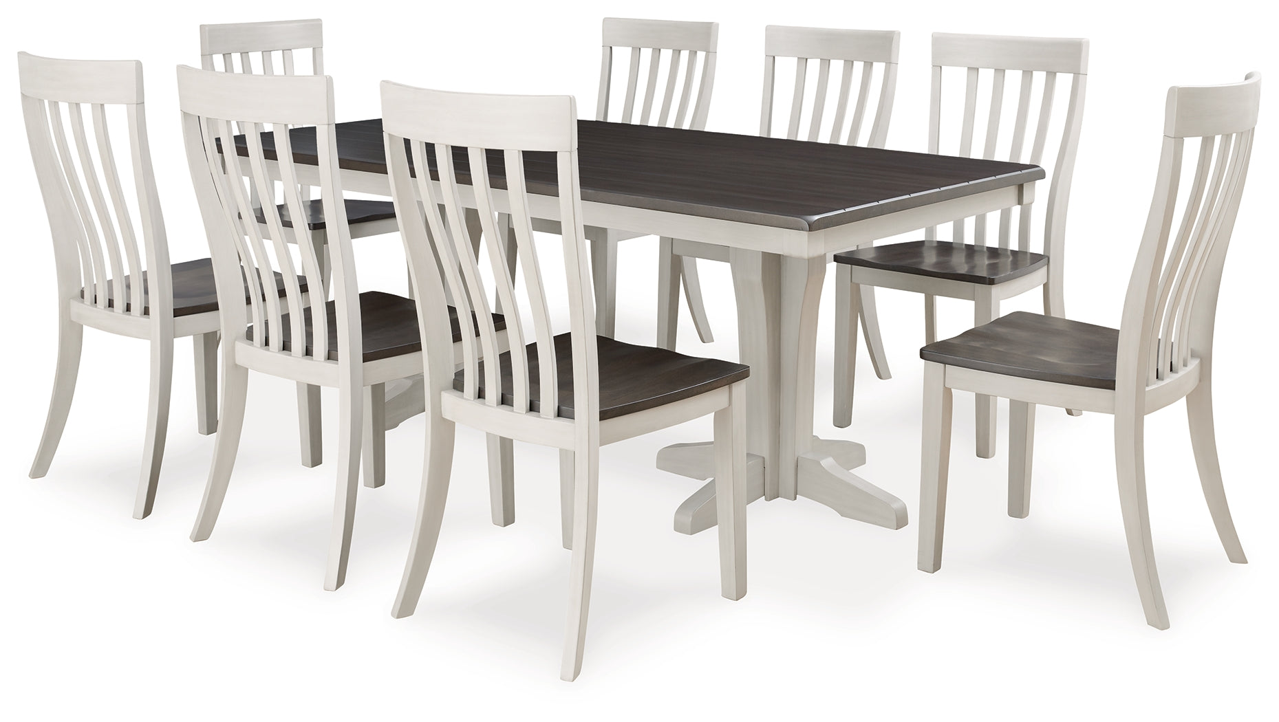 Darborn Gray/Brown Dining Table and 8 Chairs – Luna Furniture