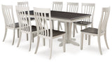 Darborn Gray/Brown Dining Table and 8 Chairs from Ashley - Luna Furniture