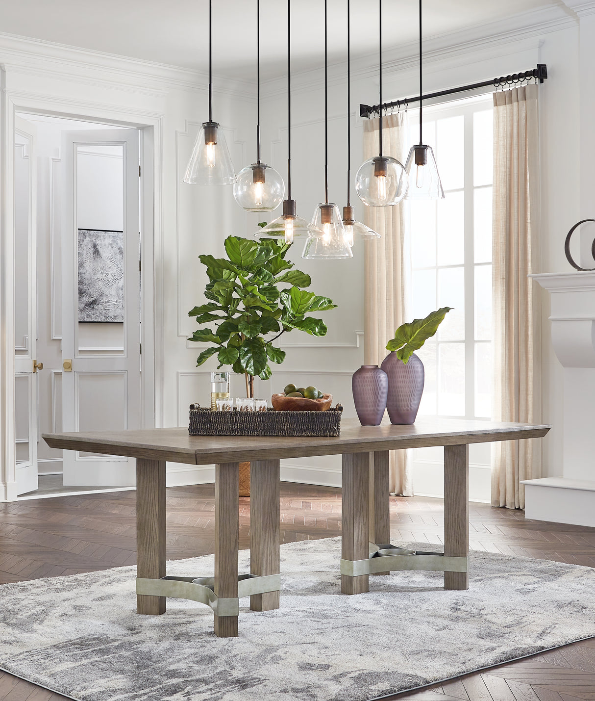 Chrestner Gray Dining Table and 4 Chairs from Ashley Furniture - Luna Furniture