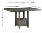 Hallanden Gray Counter Height Dining Table and 4 Barstools with Server from Ashley - Luna Furniture