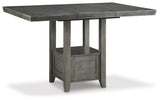 Hallanden Gray Counter Height Dining Table and 4 Barstools with Server from Ashley - Luna Furniture