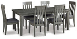 Hallanden Gray Dining Table and 6 Chairs from Ashley Furniture - Luna Furniture