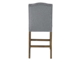 Grayson 24″ Counter Stool, Upholstered with Nailhead, Gray from Steve Silver - Luna Furniture