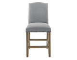 Grayson 24″ Counter Stool, Upholstered with Nailhead, Gray from Steve Silver - Luna Furniture