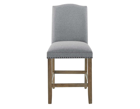 Grayson 24″ Counter Stool, Upholstered with Nailhead, Gray from Steve Silver - Luna Furniture