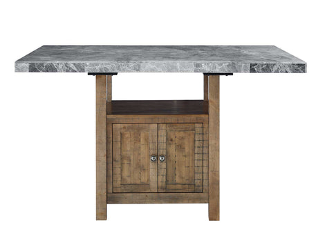 Grayson 6-Piece Marble Top Counter Storage Dining Set from Steve Silver - Luna Furniture