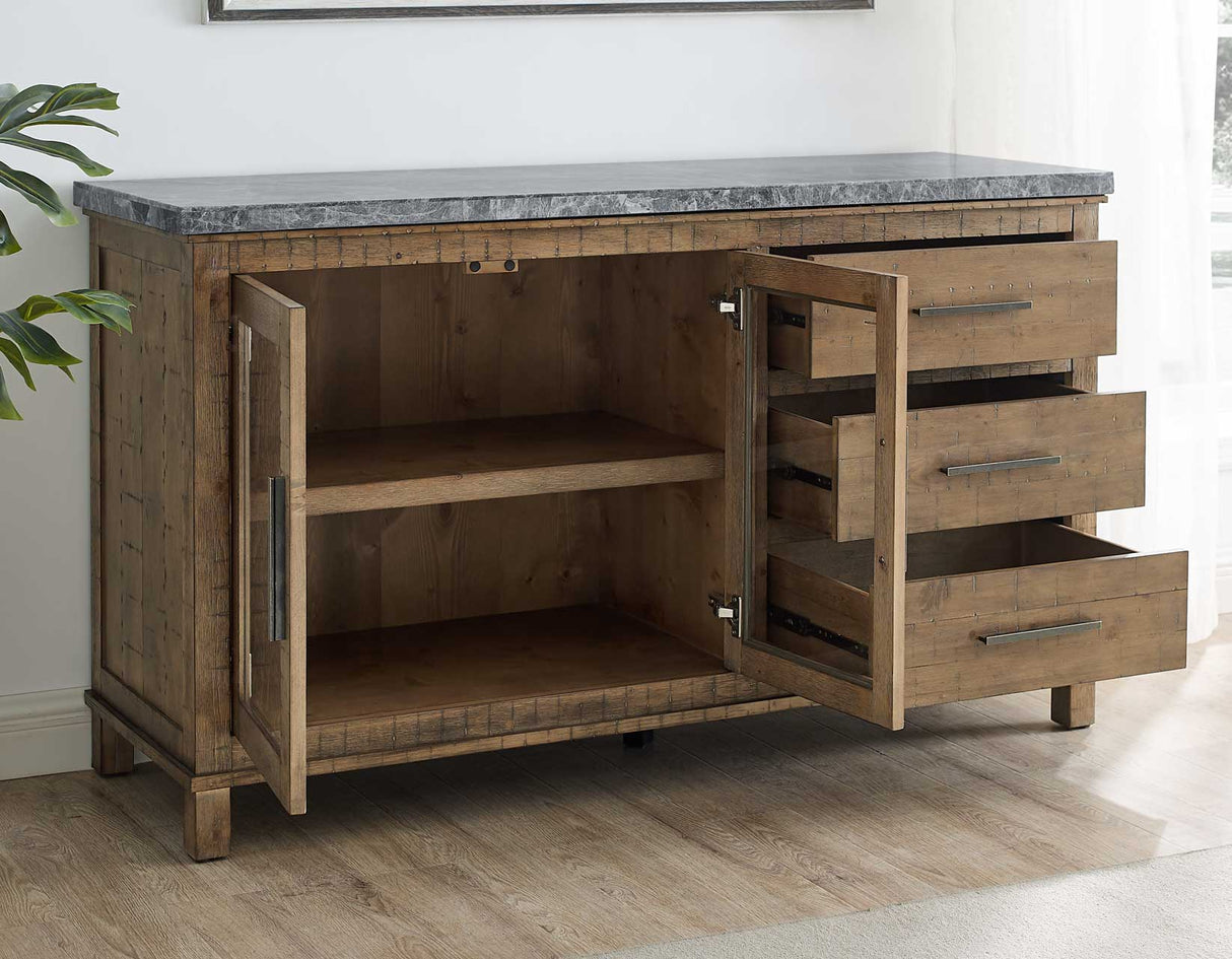 Grayson 6-Piece Marble Top Counter Storage Dining Set from Steve Silver - Luna Furniture