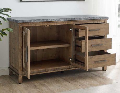 Grayson 6-Piece Marble Top Counter Storage Dining Set from Steve Silver - Luna Furniture