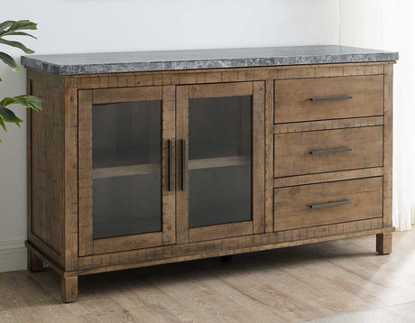 Grayson 6-Piece Marble Top Counter Storage Dining Set from Steve Silver - Luna Furniture