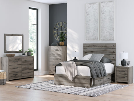 Graystorm Brown Gray Full Storage Platform Bed with 4 Drawers from Ashley - Luna Furniture