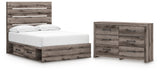Graystorm Full Panel Bed with Storage with Dresser in Brown Gray from Ashley - Luna Furniture