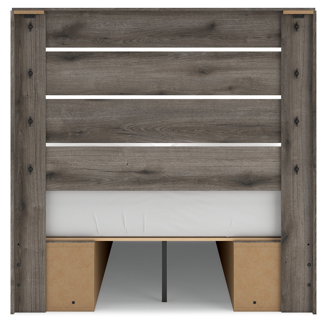 Graystorm Full Panel Bed with Storage with Dresser in Brown Gray from Ashley - Luna Furniture