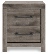 Graystorm Full Panel Bed with Storage with Mirrored Dresser and 2 Nightstands in Brown Gray from Ashley - Luna Furniture