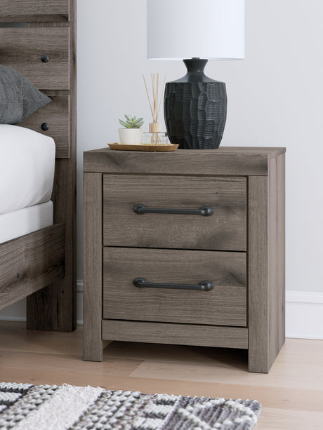 Graystorm Full Panel Bed with Storage with Mirrored Dresser and 2 Nightstands in Brown Gray from Ashley - Luna Furniture