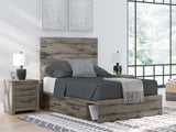 Graystorm Full Panel Bed with Storage with Mirrored Dresser in Brown Gray from Ashley - Luna Furniture