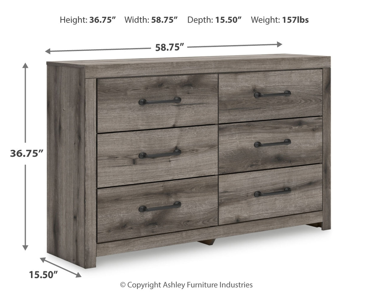 Graystorm King Panel Bed with Dresser and Nightstand in Brown Gray from Ashley - Luna Furniture