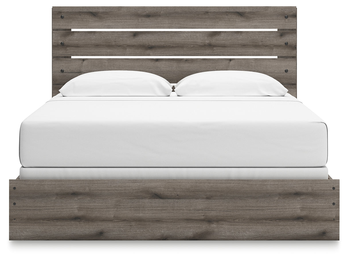 Graystorm Brown Gray King Panel Bed with Dresser from Ashley Furniture - Luna Furniture