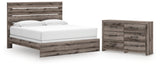 Graystorm Brown Gray King Panel Bed with Dresser from Ashley Furniture - Luna Furniture
