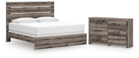 Graystorm Brown Gray King Panel Bed with Dresser from Ashley Furniture - Luna Furniture