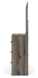 Graystorm King Panel Bed with Mirrored Dresser in Brown Gray from Ashley - Luna Furniture