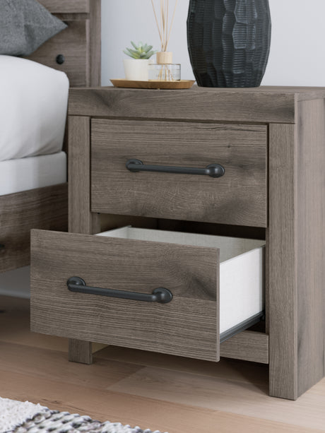 Graystorm Queen Panel Bed with Mirrored Dresser, Chest and 2 Nightstands in Brown Gray from Ashley - Luna Furniture