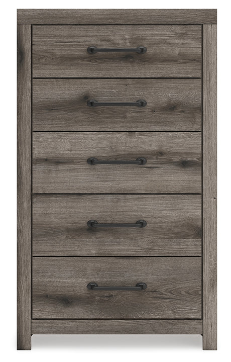 Graystorm Queen Panel Bed with Mirrored Dresser, Chest and Nightstand in Brown Gray from Ashley - Luna Furniture