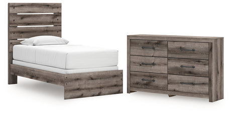 Graystorm Twin Panel Bed with Dresser in Brown Gray from Ashley - Luna Furniture
