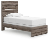 Graystorm Twin Panel Bed with Mirrored Dresser and 2 Nightstands in Brown Gray from Ashley - Luna Furniture