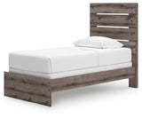 Graystorm Twin Panel Bed with Mirrored Dresser in Brown Gray from Ashley - Luna Furniture