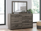 Graystorm Twin Panel Bed with Storage with Mirrored Dresser and 2 Nightstands in Brown Gray from Ashley - Luna Furniture