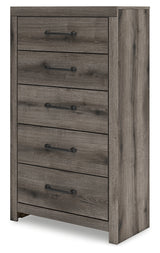Graystorm Twin Panel Storage Bed with Mirrored Dresser, Chest and 2 Nightstands in Brown Gray from Ashley - Luna Furniture