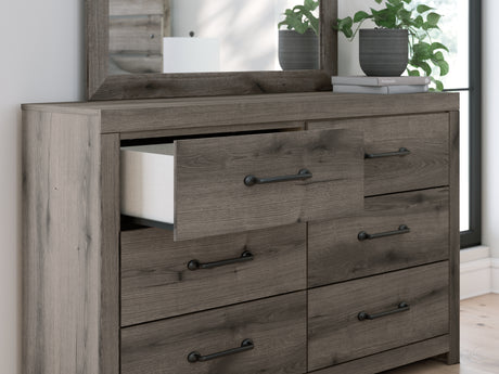 Graystorm Twin Panel Storage Bed with Mirrored Dresser in Brown Gray from Ashley - Luna Furniture