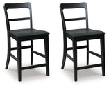 Greddinton Black Counter Height Barstool, Set of 2 from Ashley - Luna Furniture