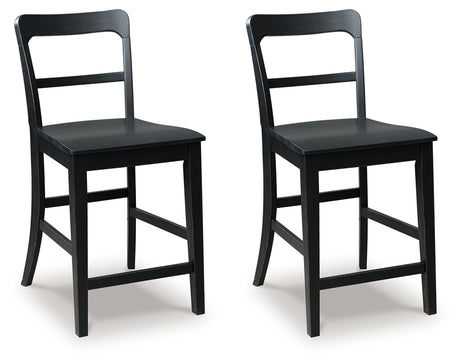 Greddinton Black Counter Height Barstool, Set of 2 from Ashley - Luna Furniture