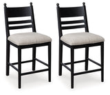 Greddinton Black Counter Height Barstool, Set of 2 from Ashley - Luna Furniture