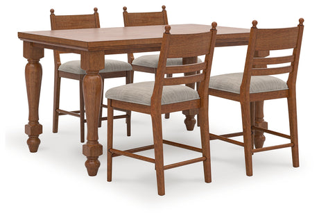 Greddinton Counter Height Dining Table and 4 Barstools in Brown from Ashley - Luna Furniture
