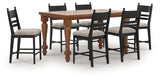 Greddinton Counter Height Dining Table and 6 Barstools in Brown from Ashley - Luna Furniture