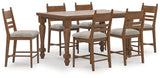 Greddinton Counter Height Dining Table and 6 Barstools in Brown from Ashley - Luna Furniture