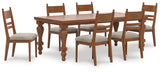 Greddinton Dining Table and 6 Chairs in Brown from Ashley - Luna Furniture