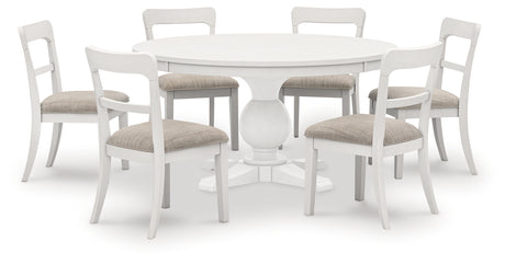 Greddinton Dining Table and 6 Chairs in White from Ashley - Luna Furniture