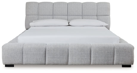 Grendusk Light Gray California King Upholstered Bed from Ashley - Luna Furniture